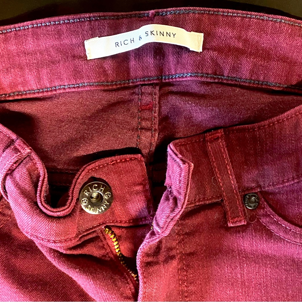 Rich and skinny red jeans size 25